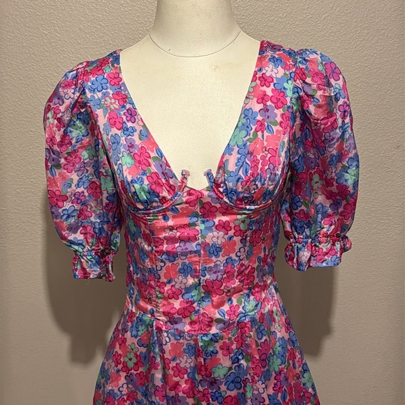 For Love and Lemons Corset Floral Angie Mini Dress - Picture 3 of 8